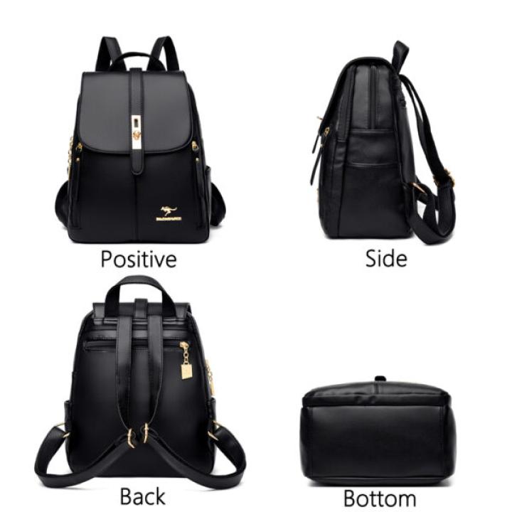 2022 Women Leather Backpacks High Quality Female Vintage Backpack Girls School Bag Travel Bagpack Ladies Sac Female Back Pack