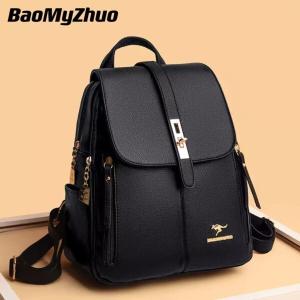 2022 Women Leather Backpacks High Quality Female Vintage Backpack Girls School Bag Travel Bagpack Ladies Sac Female Back Pack