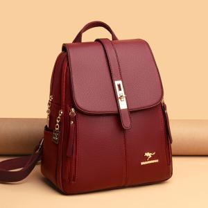 2022 Women Leather Backpacks High Quality Female Vintage Backpack Girls School Bag Travel Bagpack Ladies Sac Female Back Pack