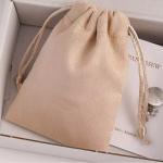 Ivory Suede Gift Bags Custom Logo Sack All size Watch Perfume Eyelashes Makeup Drawstring Pouches Jewelry Sachets