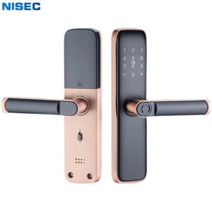 Tuya Indoor Wooden Door Office Room Bedroom Handle Lock Electronic Password Room Door Smart Lock Home Fingerprint Lock